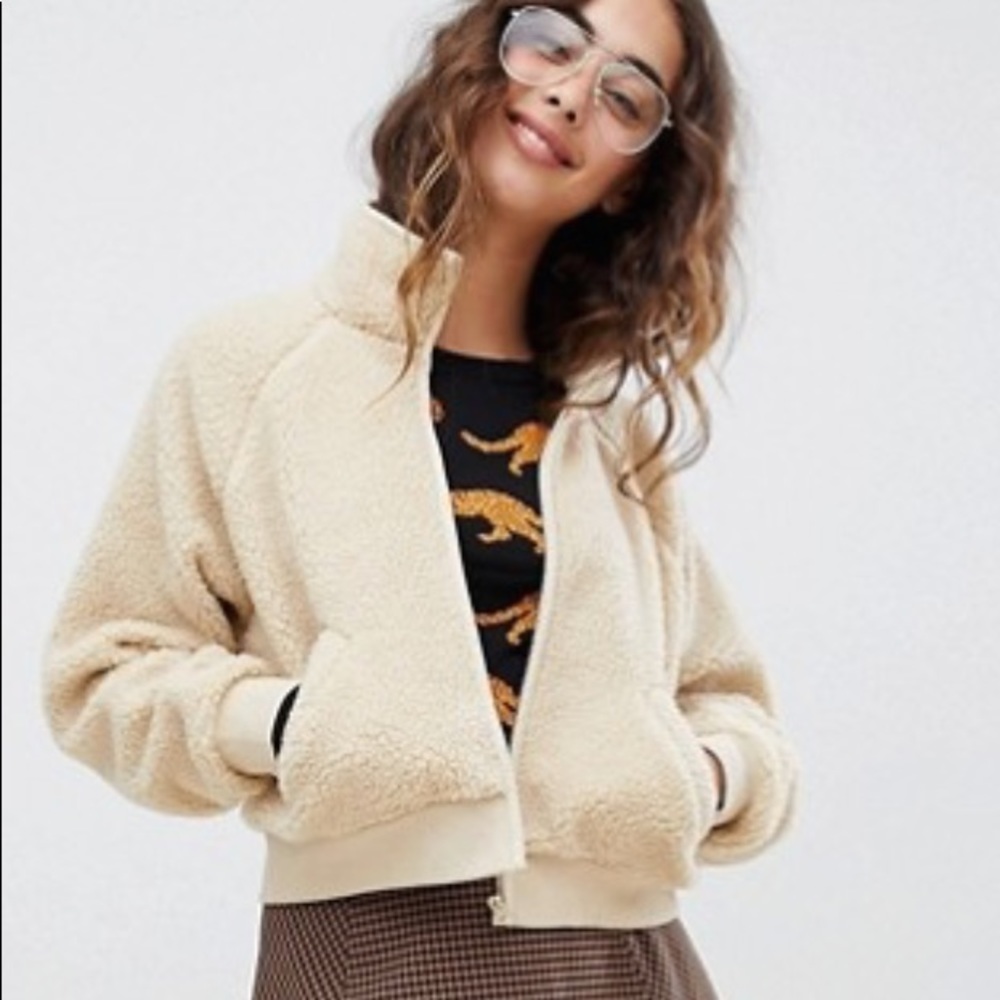 ASOS Monki Teddy Bomber Jacket